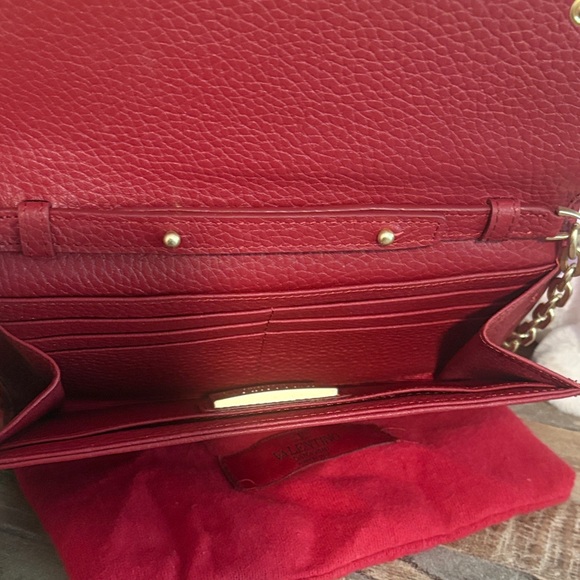 Valentino Crimson Leather Crossbody Bag - Picture 2 of 3